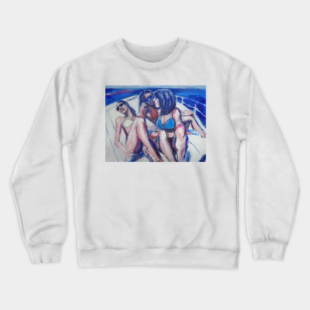 Friends - Girls Fun With Yachting Crewneck Sweatshirt by CarmenT